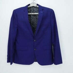 Harry Brown Blazer Mens 40R Blue Slim Fit‎ Black Label Dress Formal Jacket